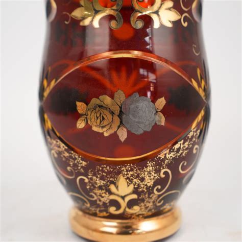 Antique Bohemian Cranberry Glass Vase