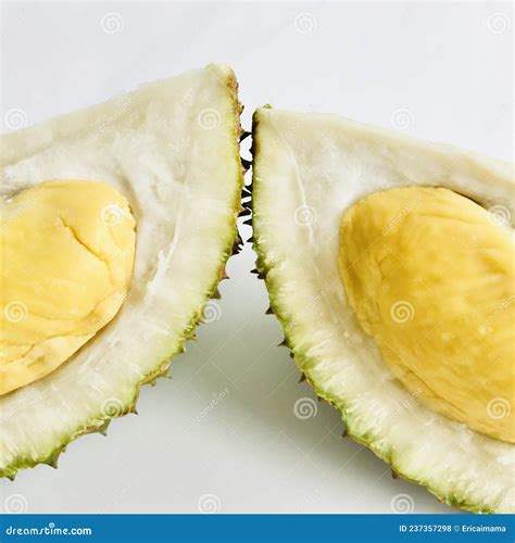 Durian Juicy Flesh And Shell Like Pointed Thorns Stock Photo Image