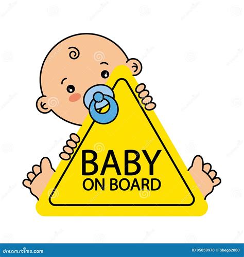 Baby On Board Sign Stock Vector Illustration Of Secure 95059970