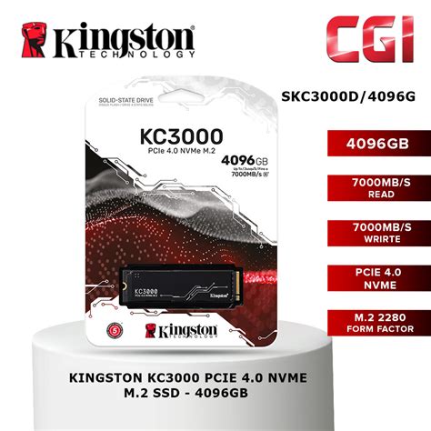 Kingston KC3000 2048G M 2 2280 PCIe 4 0 NVMe SSD SKC3000D 2048G CGi