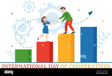 International Day Of Cooperatives Vector Illustration With Hand Earth