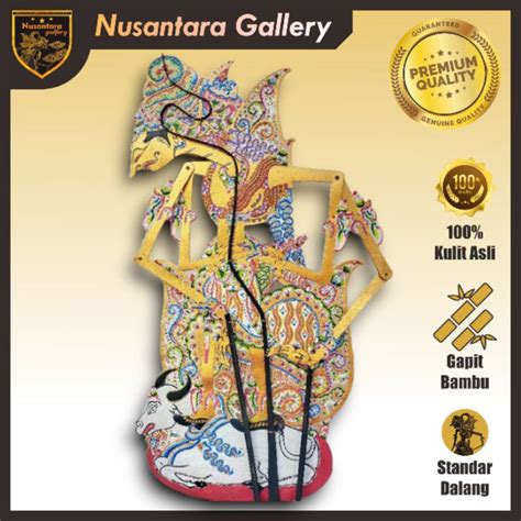 Jual BATARAGURU Wayang Kulit Sapi ASLI Batara Guru Emas Ukuran 60cm