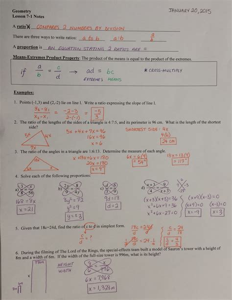 Lesson 7 1 Ratios And Proportions Answer Key