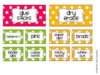 Editable Polka Dot Teacher Toolbox Labels By Mrs Cain S Creations