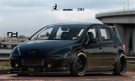 Artstation Peugeot 307 Rocket Bunny Robert Ramos Customização De Carros Desenhos De