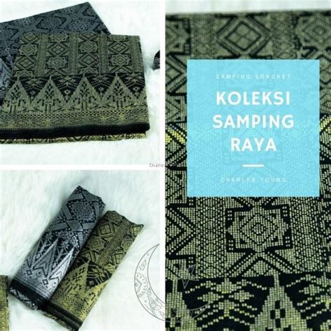 Cy Sampin Songket Siap Jahit Meter Samping Exclusive Tenun Hitam Emas