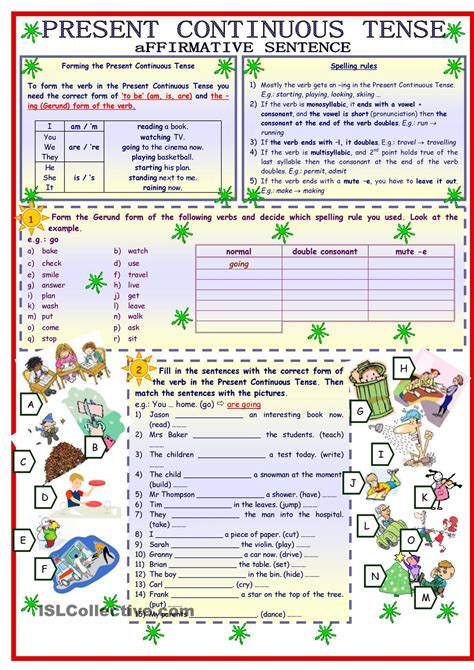 Present Continuous Tense Rules Pdf