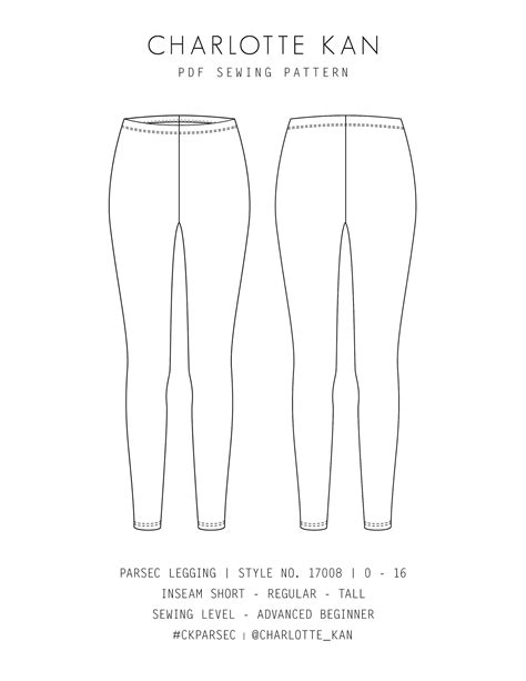 Leggings Pdf Sewing Pattern For Women Basic Activewear Etsy Australia