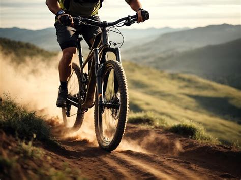 Premium Photo Mountain Biker Riding Downhill Images Ai Generated