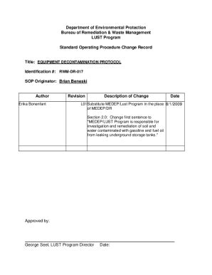 Fillable Online Standard Operating Procedure For Equipment Fax