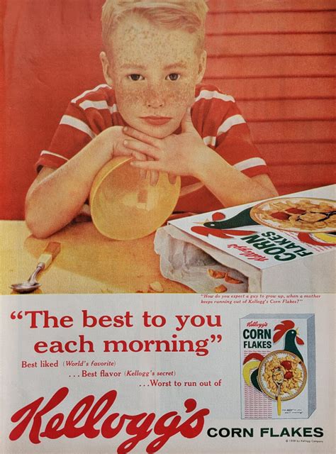 Kellogg S Corn Flakes Cereal Vintage Advertisement Kitchen Wall