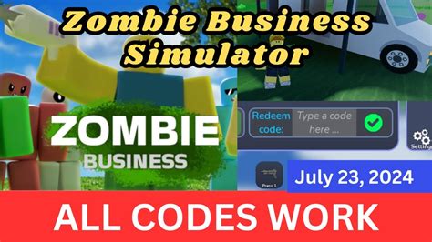 All CODES WORK Zombie Business Simulator ROBLOX July 23 2024 YouTube