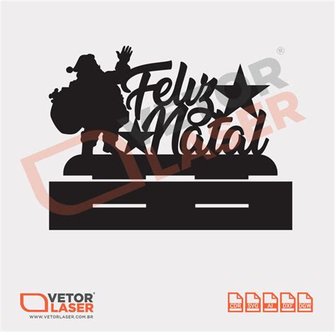 Vetor Papai Noel Feliz Natal Para Corte A Laser Em MDF 0004