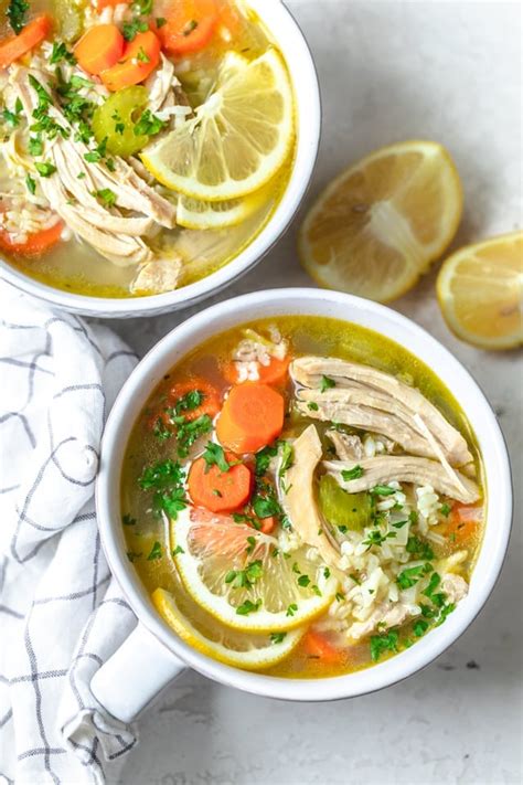 {healthy} Chicken Lemon Rice Soup Recipe Feel Good Foodie