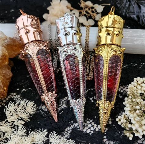 Vampire Blood Elixir Goth Vial Necklace Cosplay Jewelry Vampire Vial ...