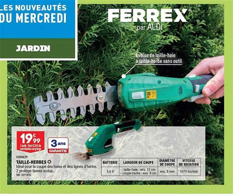 Promo Taille Herbes Ferrex Chez Aldi Icatalogue Fr