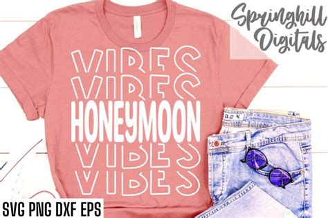 Honeymoon Vibes Premium Just Married T Shirt Svg Files