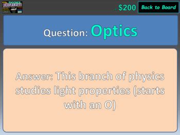 "PHYSICS" JEOPARDY! Middle School Science Version 5 of 12 | TPT