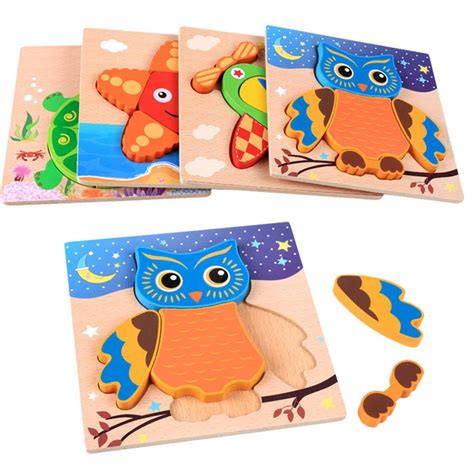 Wooden Animal Puzzles For Toddlers 1 2 3 Years Old Boys Girls Jigsaw ...