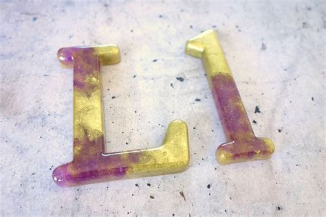 Decorative Letter L Wall Decor. Handmade Resin Letter Gold