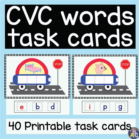 Cvc Words Task Cards Cut And Glue Made By Teachers