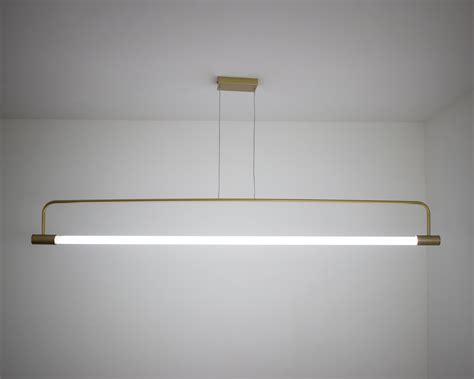 Lustre Pendente Slim Tubular T Cm Dourado Fosco Iluminamundo