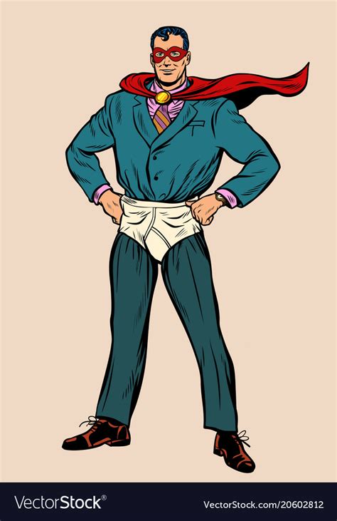 Funny Businessman Superhero In Shorts Royalty Free Vector | Hot Sex Picture