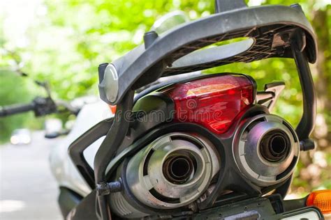 Motorcycle Parked On The Road Stock Photo Image Of Dangerous Motor