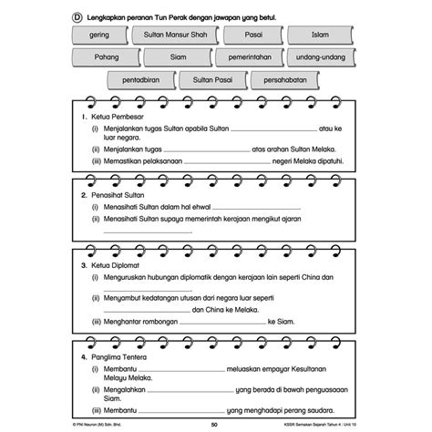 Latihan Sejarah Tahun 5 Unit 4 New Buku Latihan Nota Kssr Sejarah