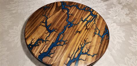 18 Lazy Susan Fractal Burn Epoxy Inlay Etsy