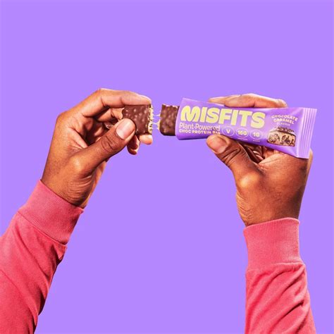 Misfits Chocolate Caramel Vegan Protein Bar 45g Siradis