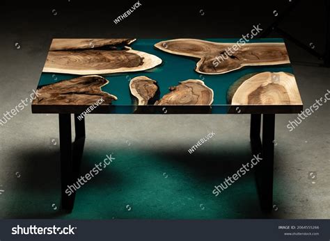 Expensive Vintage Furniture Table Covered Epoxy Stock Photo 2064555266