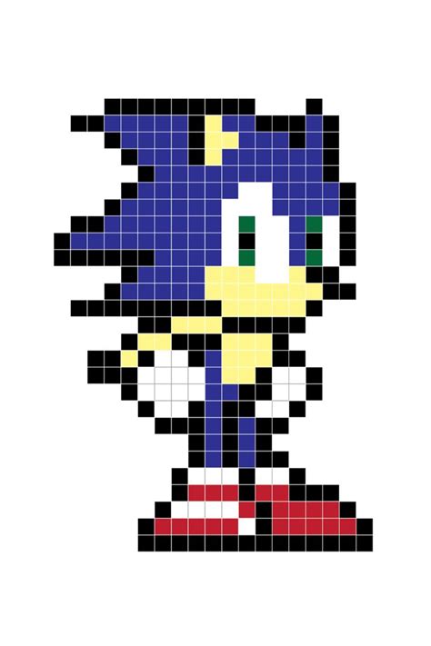 90s Character Pixel Patterns For Fuse Beads Sonic The Hedgehog In