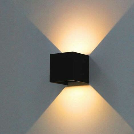 Applique Nero Cubo Led W Faretto Lampada Parete Muro Luce Caldo K