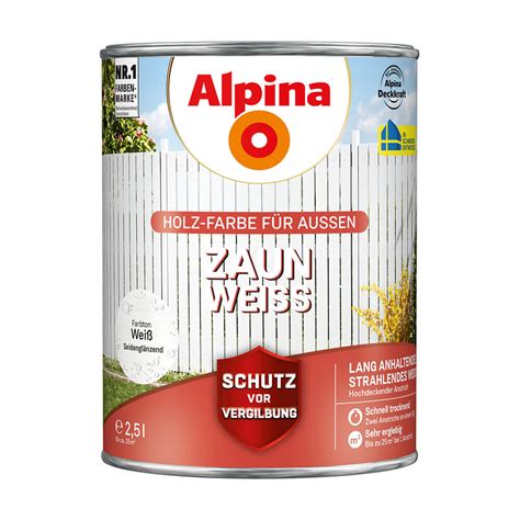 Zaun Farbe Wei Alpina Kaufen A J Holzzentrum