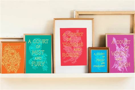 ACOTAR Wall Prints Set of 5 Book Series Art Prints ACOTAR Glitter ...