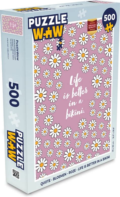 Puzzel Quote Bloemen Roze Life Is Better In A Bikini Legpuzzel Puzzel Bol