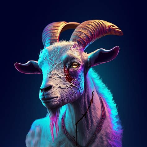 Premium Photo | Goat neon glowing wallpaper image ai generated art ...