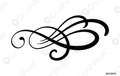 Vector Floral Calligraphy Element Flourish Divider For Page Decoration