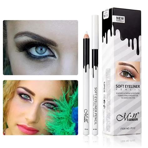 White Eyeliner Pencil 12pcs Waterproof Long Lasting Eyeliner Cosmetic Beauty Highlighter Makeup