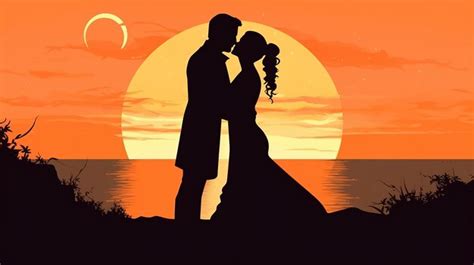 Premium AI Image | silhouette of couple in love illustration