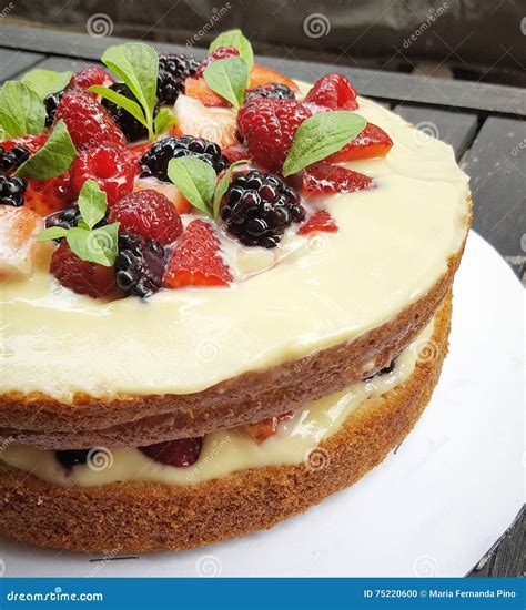 Naked Cake With Berries Stock Photo Image Of Cake Naked