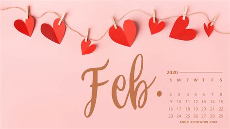 February 2020 Calendar, February 2020 Calendar Computer Background ...