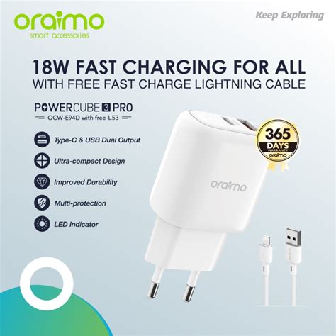 Jual Oraimo Ocw E D L Powercube Pro W Fast Charging For All