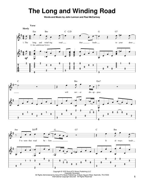 The Long And Winding Road By The Beatles Electric Guitar Digital Sheet Music Sheet Music Plus