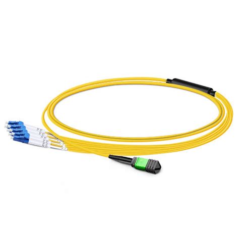 8 Fibers Mpo To Lc Breakout Cable Single Mode Os2 3m Fibermall