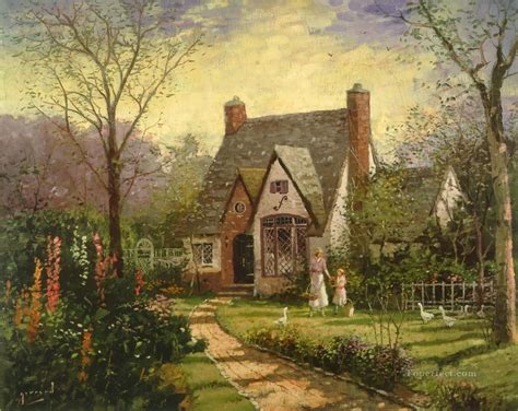 The Cottage Robert Girrard Thomas Kinkade Oil Paintings In