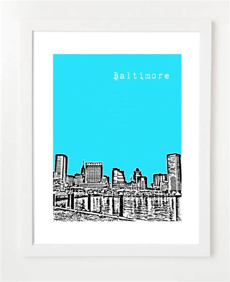 Baltimore Skyline Art Print City Skyline Series Poster - Etsy