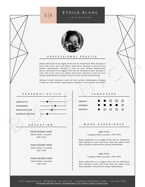 Creative Resume Design Modern Resume Template Cover Letter Etsy