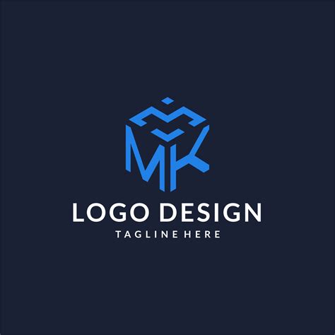 MK logo hexagon designs, best monogram initial logo with hexagonal ...